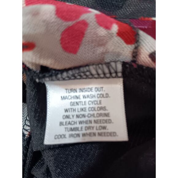 Y2K Top Blouse S Pleats‎ Artsy Coquette Vamp Abstract Floral Career Office Event - Picture 7 of 9